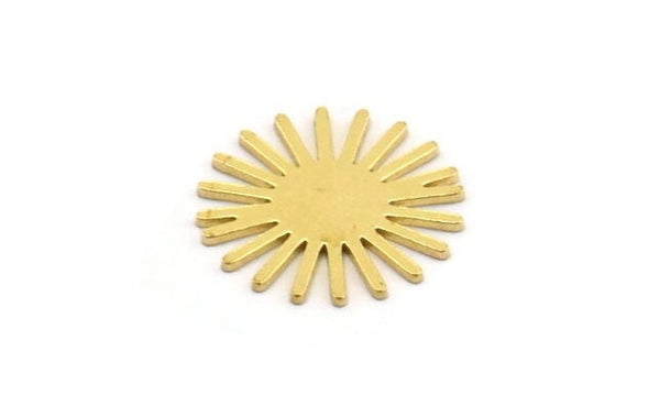 Brass Sun Blank, 24 Raw Brass Sun Blanks, Charm Pendants (15x0.60mm) A4823