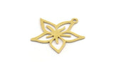 Brass Flower Charm, 24 Raw Brass Flower Shaped Charms With 1 Loop, Findings (22x21x0.60mm) A4853