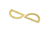 Yarım Daire Charm, 2 Delikli 8 Ham Pirinç Yarım Ay Bağlantı Parçası (33x19x0,80 mm) A4848