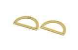 Yarım Daire Charm, 3 Delikli 8 Ham Pirinç Yarım Ay Bağlantı Parçası (33x19x0,80 mm) A4846