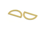 Yarım Daire Charm, 3 Delikli 8 Ham Pirinç Yarım Ay Bağlantı Parçası (33x19x0,80 mm) A4846