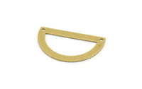 Yarım Daire Charm, 2 Delikli 8 Ham Pirinç Yarım Ay Bağlantı Parçası (33x19x0,80 mm) A4849