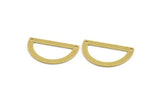 Yarım Daire Charm, 2 Delikli 8 Ham Pirinç Yarım Ay Bağlantı Parçası (33x19x0,80 mm) A4849