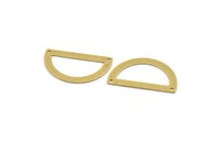 Yarım Daire Charm, 2 Delikli 8 Ham Pirinç Yarım Ay Bağlantı Parçası (33x19x0,80 mm) A4849