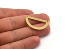 Yarım Daire Charm, 2 Delikli 8 Ham Pirinç Yarım Ay Bağlantı Parçası (33x19x0,80 mm) A4849
