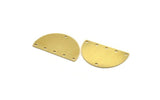 Semi Circle Charm, 4 Raw Brass Half Moon Charms With 6 Holes, Stamping Blanks (33x20x0.80mm) A4837