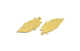 Brass Leaf Charm, 12 Raw Brass Leaf Charms With 1 Loop, Findings (25x12x0.60mm) A4956
