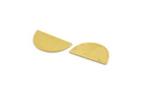 Semi Circle Blank, 12 Raw Brass Half Moon Blanks, Stamping Blanks (17x9x0.60mm) A4955