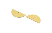 Semi Circle Charm, 12 Raw Brass Half Moon Charms With 1 Hole, Stamping Blanks (20x9x0.60mm) A4902