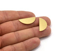 Semi Circle Blank, 8 Raw Brass Half Moon Blanks, Stamping Blanks (26x12x0.60mm) A4901