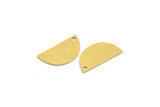 Semi Circle Charm, 12 Raw Brass Half Moon Charms With 1 Hole (17x9x0.60mm) A4964