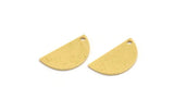 Semi Circle Charm, 12 Raw Brass Half Moon Charms With 1 Hole (17x9x0.60mm) A4964