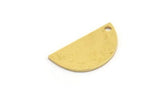 Semi Circle Charm, 12 Raw Brass Half Moon Charms With 1 Hole (17x9x0.60mm) A4964