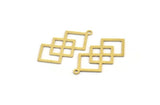 Brass Square Charm, 12 Raw Brass Square Charms With 1 Loop, Findings (30x15x0.60mm) A4889