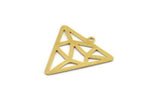 Brass Triangle Charm, 12 Raw Brass Triangle Shaped Charms With 1 Loop (26x25x0.60mm) A4890