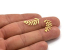 Brass Leaf Blank, 24 Raw Brass Branch Blanks, Charm Pendants (22x11x0.60mm) A4957