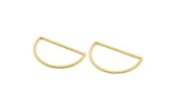 Semi Circle Charm, 24 Raw Brass Half Moon Charms (33x19x0.80mm) A4833