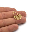 Brass Basket Charm, 12 Raw Brass Basket Shaped Charms With 1 Loop, Charm Pendants (26.5x19x0.60mm) A4911