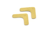 Brass Blank, 24 Raw Brass, Brass Blanks, V Shaped Blanks (16x10x0.60mm) A4968