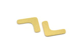 Brass Blank, 24 Raw Brass, Brass Blanks, V Shaped Blanks (20x12.5x0.60mm) A4976
