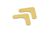 Brass Blank, 24 Raw Brass, Brass Blanks, V Shaped Blanks (20x12.5x0.60mm) A4976