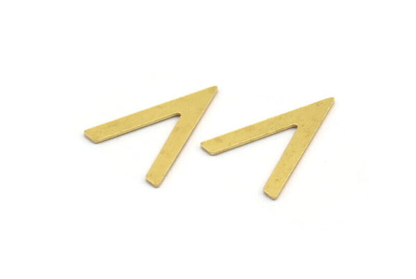 Brass Blank, 24 Raw Brass, Brass Blanks, V Shaped Blanks (18x13.5x0.60mm) A4967