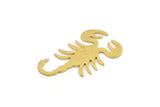 Brass Scorpion Blank, 12 Raw Brass Scorpion Shaped Blanks, Zodiac Findings (28x16x0.60mm) A4926