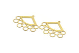 Brass Triangle Charm, 8 Raw Brass Triangle And Circles Shaped Charms With 1 Loop (27.5x34x0.60mm) A4913