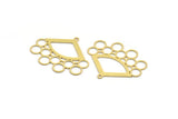 Brass Triangle Charm, 8 Raw Brass Triangle And Circles Shaped Charms With 1 Loop (27.5x34x0.60mm) A4913