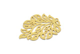 Brass Leaf Charm, 4 Raw Brass Branch Charms With 1 Loop, Charm Pendants (37x29x0.60mm) A4912