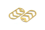 Brass Oval Charm, 12 Raw Brass Chevron Patterned Oval Shaped Charms, Earring Charms (25x13x0.60mm) A4927