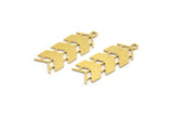 Brass Chevron Charm, 12 Raw Brass Chevron Shaped Charms With 1 Loop, Earring Charms (27.5x11x0.60mm) A4914
