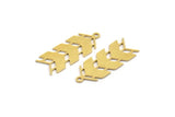 Brass Chevron Charm, 12 Raw Brass Chevron Shaped Charms With 1 Loop, Earring Charms (27.5x11x0.60mm) A4914