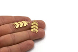 Brass Chevron Charm, 12 Raw Brass Chevron Shaped Charms With 1 Loop, Earring Charms (27.5x11x0.60mm) A4914