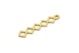 Brass Ethnic Charm, 100 Raw Brass Ethnic Motif Charms With 1 Loop, Earring Charms (22x4.5x0.60mm) A4843