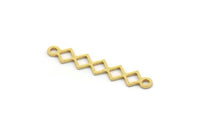 Brass Ethnic Charm, 100 Raw Brass Ethnic Motif Charms With 2 Loops, Earring Charms, Connectors (24x4.5x0.60mm) A4844