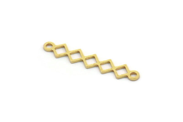 Brass Ethnic Charm, 100 Raw Brass Ethnic Motif Charms With 2 Loops, Earring Charms, Connectors (24x4.5x0.60mm) A4844