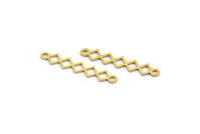 Brass Ethnic Charm, 100 Raw Brass Ethnic Motif Charms With 2 Loops, Earring Charms, Connectors (24x4.5x0.60mm) A4844