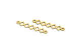 Brass Ethnic Charm, 100 Raw Brass Ethnic Motif Charms With 2 Loops, Earring Charms, Connectors (24x4.5x0.60mm) A4844