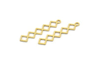 Pirinç Etnik Charm, 1 Döngülü 50 Ham Pirinç Etnik Motifli Charm, Küpe Charm'ları (30x6x0,60 mm) A4910