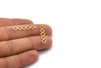 Pirinç Etnik Charm, 1 Döngülü 50 Ham Pirinç Etnik Motifli Charm, Küpe Charm'ları (30x6x0,60 mm) A4910