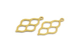 Brass Ethnic Charm, 50 Raw Brass Ethnic Motif Charms With 1 Loop, Earring Charms (22x12x0.60mm) A4893