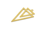Brass Triangle Charm, 10 Raw Brass Triangle Shaped Charms With 1 Loop (35x22x0.60mm) A4885