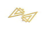 Brass Triangle Charm, 10 Raw Brass Triangle Shaped Charms With 1 Loop (35x22x0.60mm) A4885