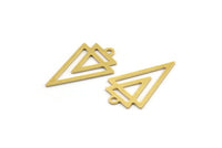 Brass Triangle Charm, 24 Raw Brass Triangle Shaped Charms With 1 Loop (22x13.5x0.60mm) A4886