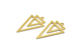 Brass Triangle Charm, 12 Raw Brass Triangle Shaped Charms With 1 Loop (29x18x0.60mm) A4887