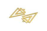 Brass Triangle Charm, 12 Raw Brass Triangle Shaped Charms With 1 Loop (29x18x0.60mm) A4887