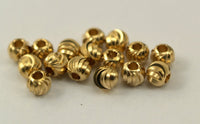 50 pcs Raw Brass Round Beads, Findings (4x4.5 mm)