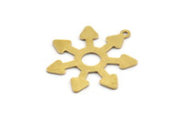 Brass Symmetry Charm, 10 Raw Brass Optical Symmetry Charms With 1 Loop, Earring Charms (26x25x0.60mm) A4954
