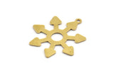 Brass Symmetry Charm, 10 Raw Brass Optical Symmetry Charms With 1 Loop, Earring Charms (26x25x0.60mm) A4954